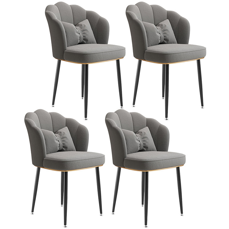 Glam Dining Room Chair 16.5'' Wide Solid Back Chair with 4 Metal Legs for Home Use Light Gray 4 Piece Set Black Clearhalo ' kitchen&dining_furn' 'Dining Chairs' 'Dining Tables & Seating' 'dining_chair' 'furn' 'furn_dining_chair' 'Furniture' 'furniture_dining_chair' 'Kitchen & Dining Furniture' 'kitchen' 3467554
