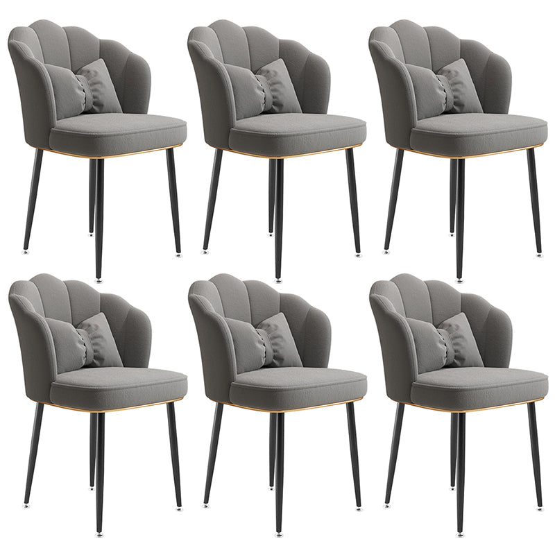 Glam Dining Room Chair 16.5'' Wide Solid Back Chair with 4 Metal Legs for Home Use Light Gray 6 Piece Set Black Clearhalo ' kitchen&dining_furn' 'Dining Chairs' 'Dining Tables & Seating' 'dining_chair' 'furn' 'furn_dining_chair' 'Furniture' 'furniture_dining_chair' 'Kitchen & Dining Furniture' 'kitchen' 3467555