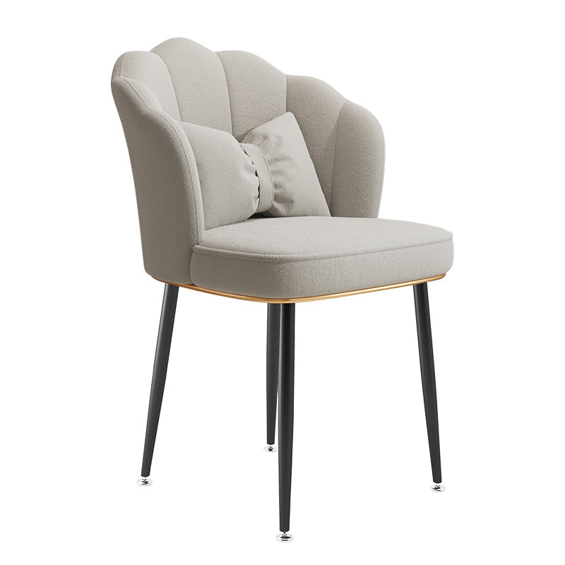 Glam Dining Room Chair 16.5'' Wide Solid Back Chair with 4 Metal Legs for Home Use White 1 Piece Black Clearhalo ' kitchen&dining_furn' 'Dining Chairs' 'Dining Tables & Seating' 'dining_chair' 'furn' 'furn_dining_chair' 'Furniture' 'furniture_dining_chair' 'Kitchen & Dining Furniture' 'kitchen' 3467556