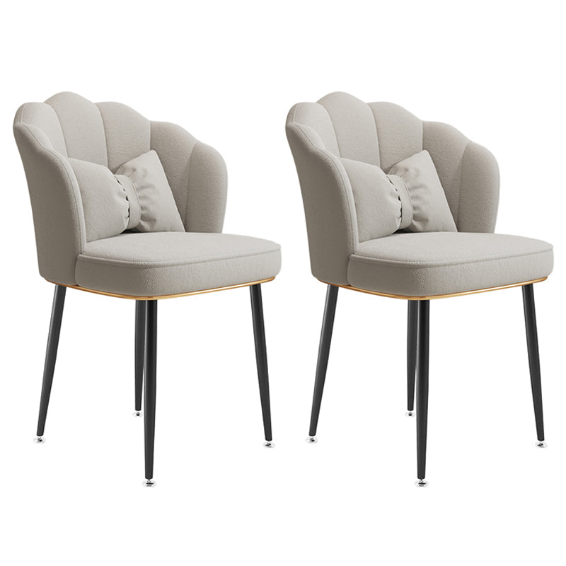 Glam Dining Room Chair 16.5'' Wide Solid Back Chair with 4 Metal Legs for Home Use White 2 Piece Set Black Clearhalo ' kitchen&dining_furn' 'Dining Chairs' 'Dining Tables & Seating' 'dining_chair' 'furn' 'furn_dining_chair' 'Furniture' 'furniture_dining_chair' 'Kitchen & Dining Furniture' 'kitchen' 3467557