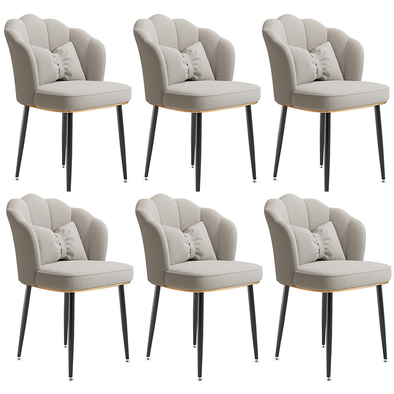 Glam Dining Room Chair 16.5'' Wide Solid Back Chair with 4 Metal Legs for Home Use White 6 Piece Set Black Clearhalo ' kitchen&dining_furn' 'Dining Chairs' 'Dining Tables & Seating' 'dining_chair' 'furn' 'furn_dining_chair' 'Furniture' 'furniture_dining_chair' 'Kitchen & Dining Furniture' 'kitchen' 3467559