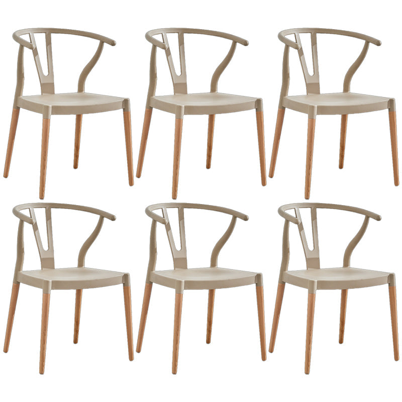 Wooden Base Indoor Chair 22'' Wide Wishborn Side Chair with 4 Legs for Restaurant Khaki 6 Piece Set Clearhalo ' kitchen&dining_furn' 'Dining Chairs' 'Dining Tables & Seating' 'dining_chair' 'furn' 'furn_dining_chair' 'Furniture' 'furniture_dining_chair' 'Kitchen & Dining Furniture' 'kitchen' 3467588