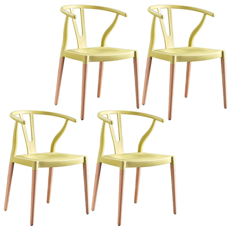 Wooden Base Indoor Chair 22'' Wide Wishborn Side Chair with 4 Legs for Restaurant Yellow 4 Piece Set Clearhalo ' kitchen&dining_furn' 'Dining Chairs' 'Dining Tables & Seating' 'dining_chair' 'furn' 'furn_dining_chair' 'Furniture' 'furniture_dining_chair' 'Kitchen & Dining Furniture' 'kitchen' 3467590