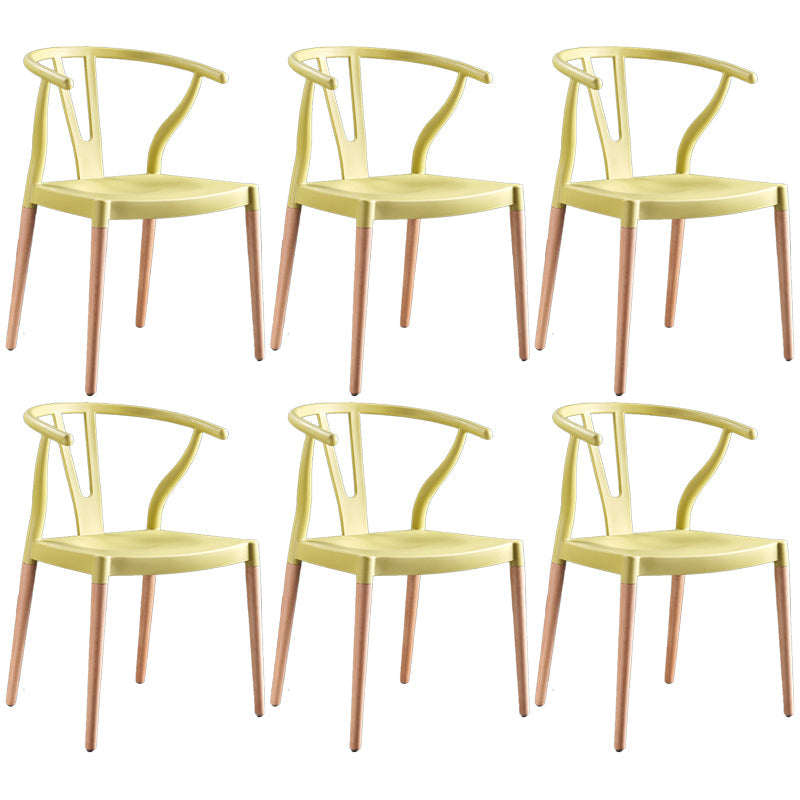 Wooden Base Indoor Chair 22'' Wide Wishborn Side Chair with 4 Legs for Restaurant Yellow 6 Piece Set Clearhalo ' kitchen&dining_furn' 'Dining Chairs' 'Dining Tables & Seating' 'dining_chair' 'furn' 'furn_dining_chair' 'Furniture' 'furniture_dining_chair' 'Kitchen & Dining Furniture' 'kitchen' 3467591
