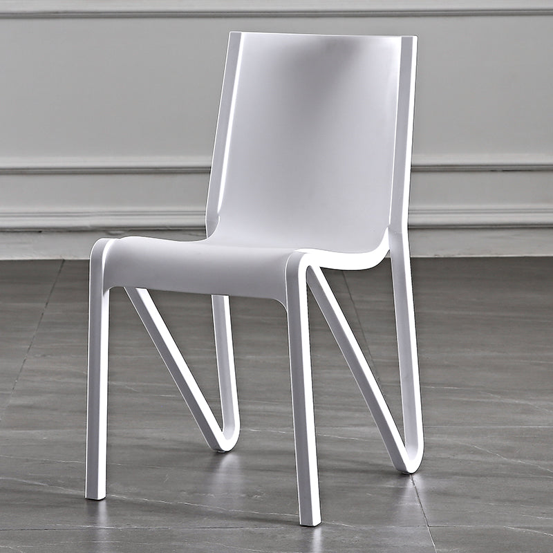 Modern Stackable Square Dining Chair Acrylic Dining Armless Chair for Kitchen White 1 Piece Clearhalo ' kitchen&dining_furn' 'Dining Chairs' 'Dining Tables & Seating' 'dining_chair' 'furn' 'furn_dining_chair' 'Furniture' 'furniture_dining_chair' 'Kitchen & Dining Furniture' 'kitchen' 3467599