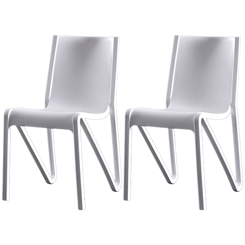 Modern Stackable Square Dining Chair Acrylic Dining Armless Chair for Kitchen White 2 Piece Set Clearhalo ' kitchen&dining_furn' 'Dining Chairs' 'Dining Tables & Seating' 'dining_chair' 'furn' 'furn_dining_chair' 'Furniture' 'furniture_dining_chair' 'Kitchen & Dining Furniture' 'kitchen' 3467601
