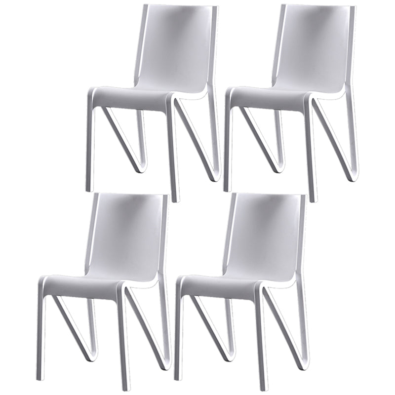 Modern Stackable Square Dining Chair Acrylic Dining Armless Chair for Kitchen White 4 Piece Set Clearhalo ' kitchen&dining_furn' 'Dining Chairs' 'Dining Tables & Seating' 'dining_chair' 'furn' 'furn_dining_chair' 'Furniture' 'furniture_dining_chair' 'Kitchen & Dining Furniture' 'kitchen' 3467602