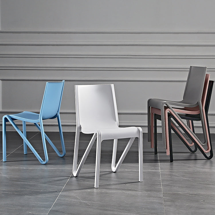 Modern Stackable Square Dining Chair Acrylic Dining Armless Chair for Kitchen Clearhalo ' kitchen&dining_furn' 'Dining Chairs' 'Dining Tables & Seating' 'dining_chair' 'furn' 'furn_dining_chair' 'Furniture' 'furniture_dining_chair' 'Kitchen & Dining Furniture' 'kitchen' 3467603