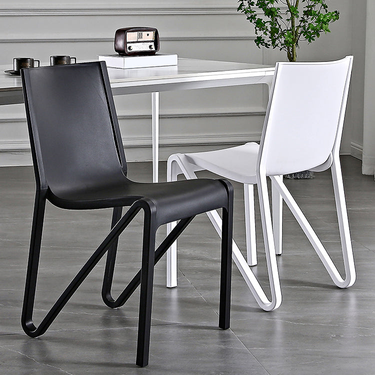 Modern Stackable Square Dining Chair Acrylic Dining Armless Chair for Kitchen Clearhalo ' kitchen&dining_furn' 'Dining Chairs' 'Dining Tables & Seating' 'dining_chair' 'furn' 'furn_dining_chair' 'Furniture' 'furniture_dining_chair' 'Kitchen & Dining Furniture' 'kitchen' 3467605