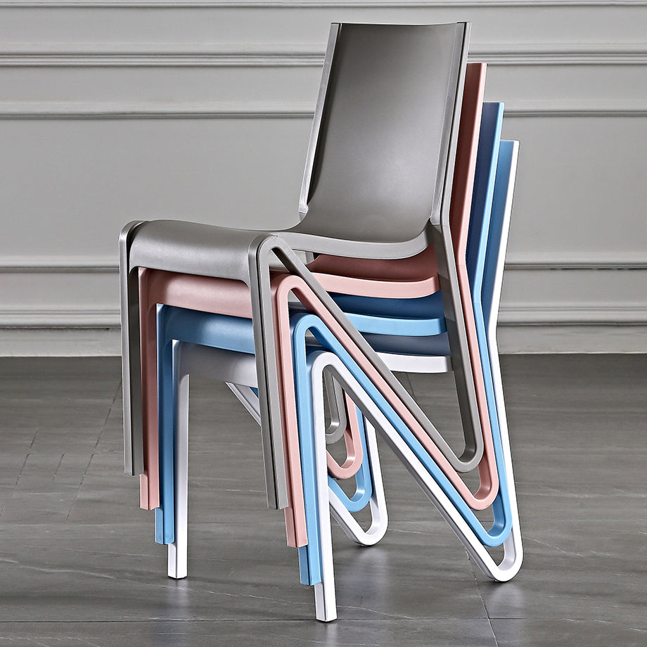 Modern Stackable Square Dining Chair Acrylic Dining Armless Chair for Kitchen Clearhalo ' kitchen&dining_furn' 'Dining Chairs' 'Dining Tables & Seating' 'dining_chair' 'furn' 'furn_dining_chair' 'Furniture' 'furniture_dining_chair' 'Kitchen & Dining Furniture' 'kitchen' 3467613