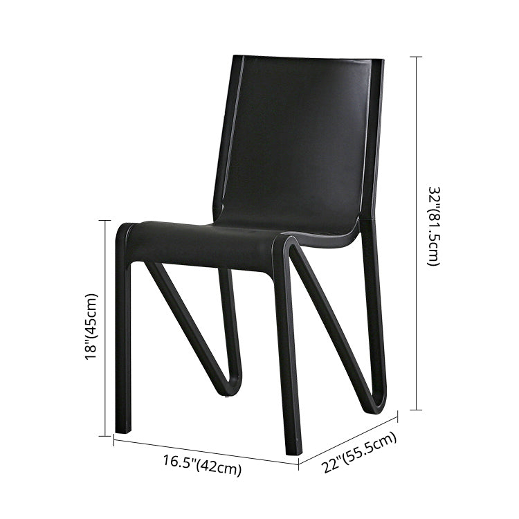 Modern Stackable Square Dining Chair Acrylic Dining Armless Chair for Kitchen Clearhalo ' kitchen&dining_furn' 'Dining Chairs' 'Dining Tables & Seating' 'dining_chair' 'furn' 'furn_dining_chair' 'Furniture' 'furniture_dining_chair' 'Kitchen & Dining Furniture' 'kitchen' 3467614