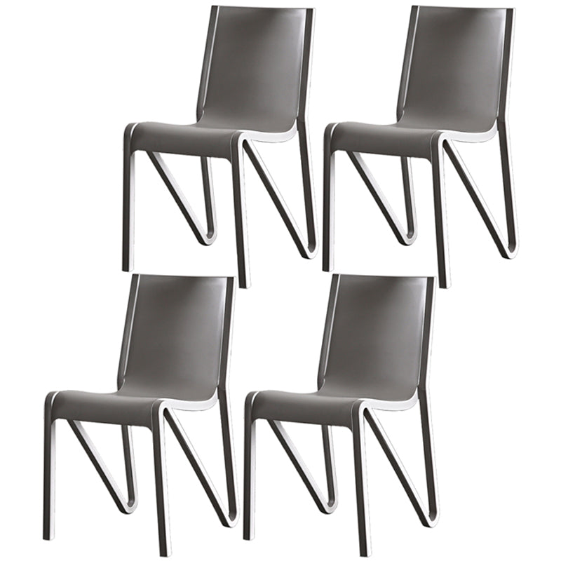 Modern Stackable Square Dining Chair Acrylic Dining Armless Chair for Kitchen Grey 4 Piece Set Clearhalo ' kitchen&dining_furn' 'Dining Chairs' 'Dining Tables & Seating' 'dining_chair' 'furn' 'furn_dining_chair' 'Furniture' 'furniture_dining_chair' 'Kitchen & Dining Furniture' 'kitchen' 3467615