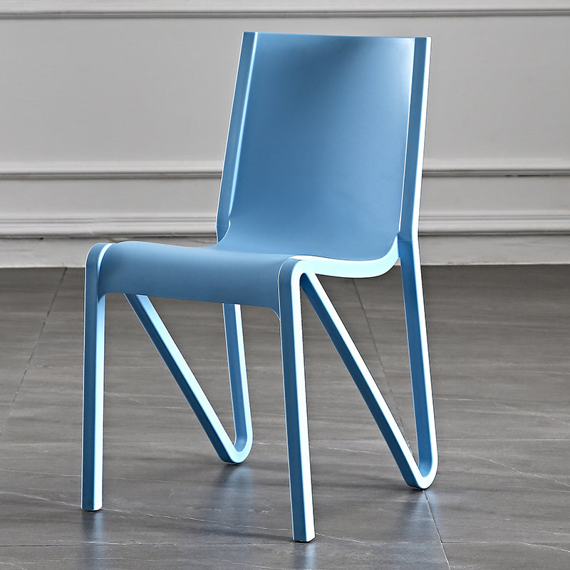 Modern Stackable Square Dining Chair Acrylic Dining Armless Chair for Kitchen Blue 1 Piece Clearhalo ' kitchen&dining_furn' 'Dining Chairs' 'Dining Tables & Seating' 'dining_chair' 'furn' 'furn_dining_chair' 'Furniture' 'furniture_dining_chair' 'Kitchen & Dining Furniture' 'kitchen' 3467616