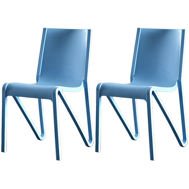 Modern Stackable Square Dining Chair Acrylic Dining Armless Chair for Kitchen Blue 2 Piece Set Clearhalo ' kitchen&dining_furn' 'Dining Chairs' 'Dining Tables & Seating' 'dining_chair' 'furn' 'furn_dining_chair' 'Furniture' 'furniture_dining_chair' 'Kitchen & Dining Furniture' 'kitchen' 3467617