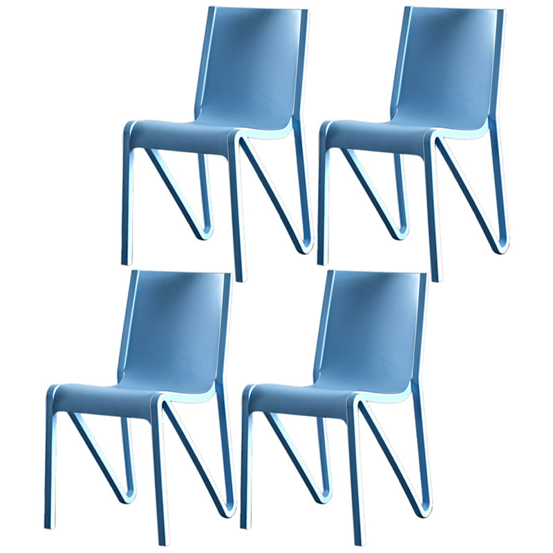 Modern Stackable Square Dining Chair Acrylic Dining Armless Chair for Kitchen Blue 4 Piece Set Clearhalo ' kitchen&dining_furn' 'Dining Chairs' 'Dining Tables & Seating' 'dining_chair' 'furn' 'furn_dining_chair' 'Furniture' 'furniture_dining_chair' 'Kitchen & Dining Furniture' 'kitchen' 3467618