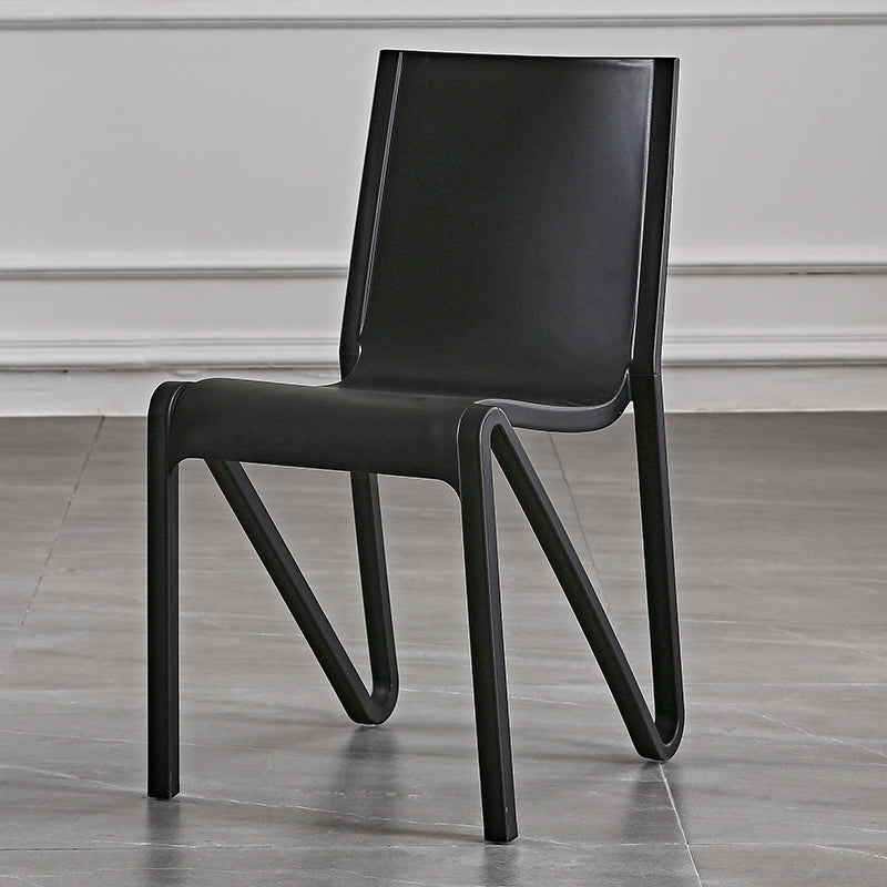Modern Stackable Square Dining Chair Acrylic Dining Armless Chair for Kitchen Black 1 Piece Clearhalo ' kitchen&dining_furn' 'Dining Chairs' 'Dining Tables & Seating' 'dining_chair' 'furn' 'furn_dining_chair' 'Furniture' 'furniture_dining_chair' 'Kitchen & Dining Furniture' 'kitchen' 3467619