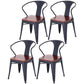 Industrial Dining Chair Slat Back Side Chair with Metal Legs for Home Use Brown Set of 4 Clearhalo ' kitchen&dining_furn' 'Dining Chairs' 'Dining Tables & Seating' 'dining_chair' 'Furniture' 'furniture_dining_chair' 'Kitchen & Dining Furniture' 'kitchen' 3467626