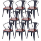 Industrial Dining Chair Slat Back Side Chair with Metal Legs for Home Use Brown Set of 8 Clearhalo ' kitchen&dining_furn' 'Dining Chairs' 'Dining Tables & Seating' 'dining_chair' 'Furniture' 'furniture_dining_chair' 'Kitchen & Dining Furniture' 'kitchen' 3467628