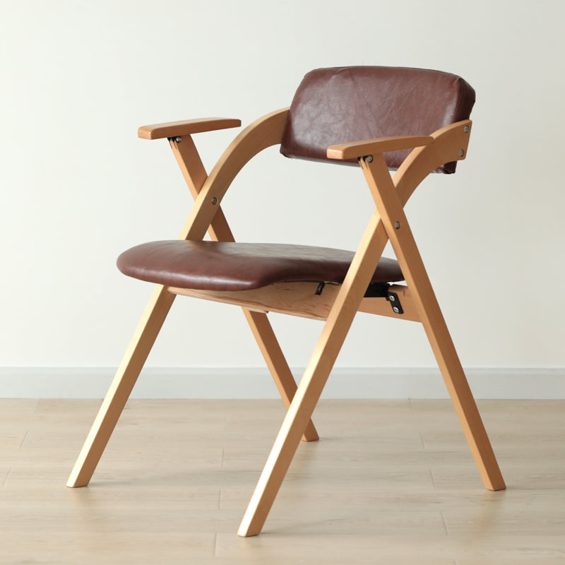 Nordic Style Wood Dining Room Chair Open Back Dining Side Chair for Home Use Red Leather 1 Piece Clearhalo ' kitchen&dining_furn' 'Dining Chairs' 'Dining Tables & Seating' 'dining_chair' 'Furniture' 'furniture_dining_chair' 'Kitchen & Dining Furniture' 'kitchen' 3467633