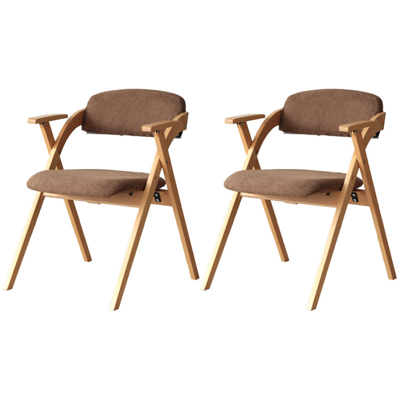 Nordic Style Wood Dining Room Chair Open Back Dining Side Chair for Home Use Coffee Fabric Set of 2 Clearhalo ' kitchen&dining_furn' 'Dining Chairs' 'Dining Tables & Seating' 'dining_chair' 'Furniture' 'furniture_dining_chair' 'Kitchen & Dining Furniture' 'kitchen' 3467640