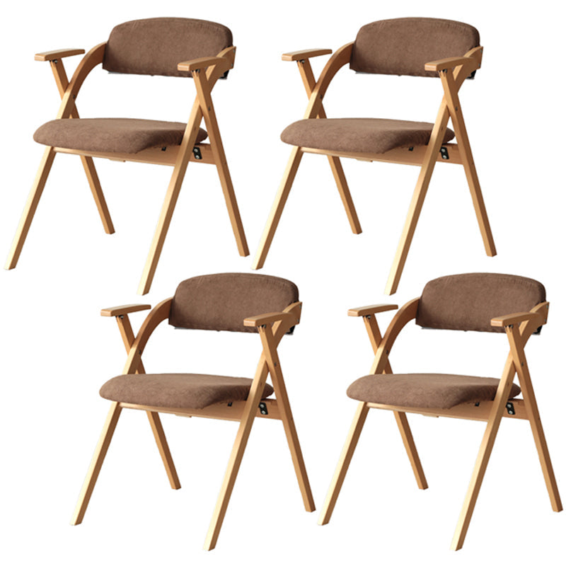 Nordic Style Wood Dining Room Chair Open Back Dining Side Chair for Home Use Coffee Fabric Set of 4 Clearhalo ' kitchen&dining_furn' 'Dining Chairs' 'Dining Tables & Seating' 'dining_chair' 'Furniture' 'furniture_dining_chair' 'Kitchen & Dining Furniture' 'kitchen' 3467643