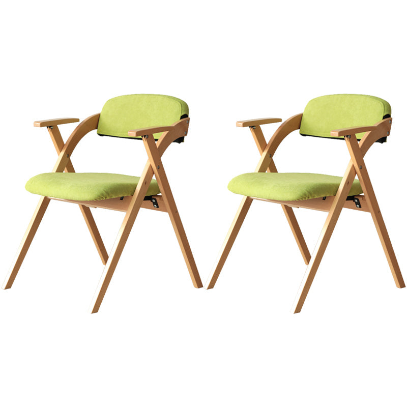 Nordic Style Wood Dining Room Chair Open Back Dining Side Chair for Home Use Green Fabric Set of 2 Clearhalo ' kitchen&dining_furn' 'Dining Chairs' 'Dining Tables & Seating' 'dining_chair' 'Furniture' 'furniture_dining_chair' 'Kitchen & Dining Furniture' 'kitchen' 3467646