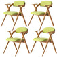 Nordic Style Wood Dining Room Chair Open Back Dining Side Chair for Home Use Green Fabric Set of 4 Clearhalo ' kitchen&dining_furn' 'Dining Chairs' 'Dining Tables & Seating' 'dining_chair' 'Furniture' 'furniture_dining_chair' 'Kitchen & Dining Furniture' 'kitchen' 3467648