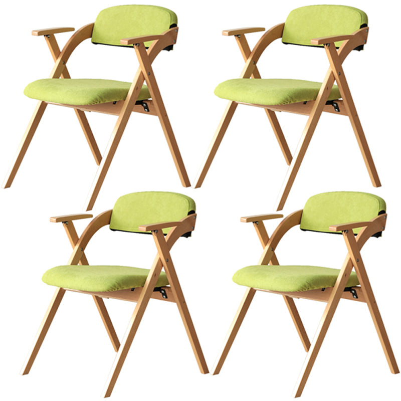 Nordic Style Wood Dining Room Chair Open Back Dining Side Chair for Home Use Green Fabric Set of 4 Clearhalo ' kitchen&dining_furn' 'Dining Chairs' 'Dining Tables & Seating' 'dining_chair' 'Furniture' 'furniture_dining_chair' 'Kitchen & Dining Furniture' 'kitchen' 3467648