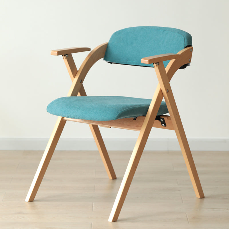 Nordic Style Wood Dining Room Chair Open Back Dining Side Chair for Home Use Blue Fabric 1 Piece Clearhalo ' kitchen&dining_furn' 'Dining Chairs' 'Dining Tables & Seating' 'dining_chair' 'Furniture' 'furniture_dining_chair' 'Kitchen & Dining Furniture' 'kitchen' 3467650