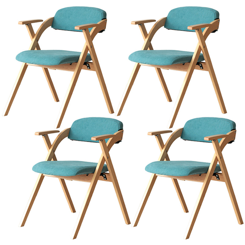 Nordic Style Wood Dining Room Chair Open Back Dining Side Chair for Home Use Blue Fabric Set of 4 Clearhalo ' kitchen&dining_furn' 'Dining Chairs' 'Dining Tables & Seating' 'dining_chair' 'Furniture' 'furniture_dining_chair' 'Kitchen & Dining Furniture' 'kitchen' 3467655