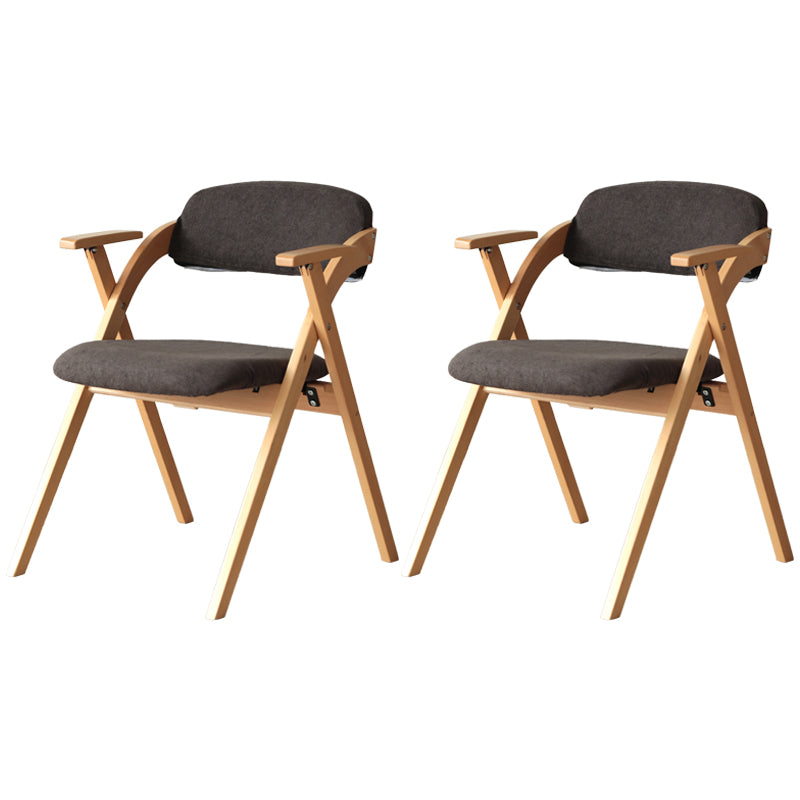Nordic Style Wood Dining Room Chair Open Back Dining Side Chair for Home Use Dark Brown Fabric Set of 2 Clearhalo ' kitchen&dining_furn' 'Dining Chairs' 'Dining Tables & Seating' 'dining_chair' 'Furniture' 'furniture_dining_chair' 'Kitchen & Dining Furniture' 'kitchen' 3467658