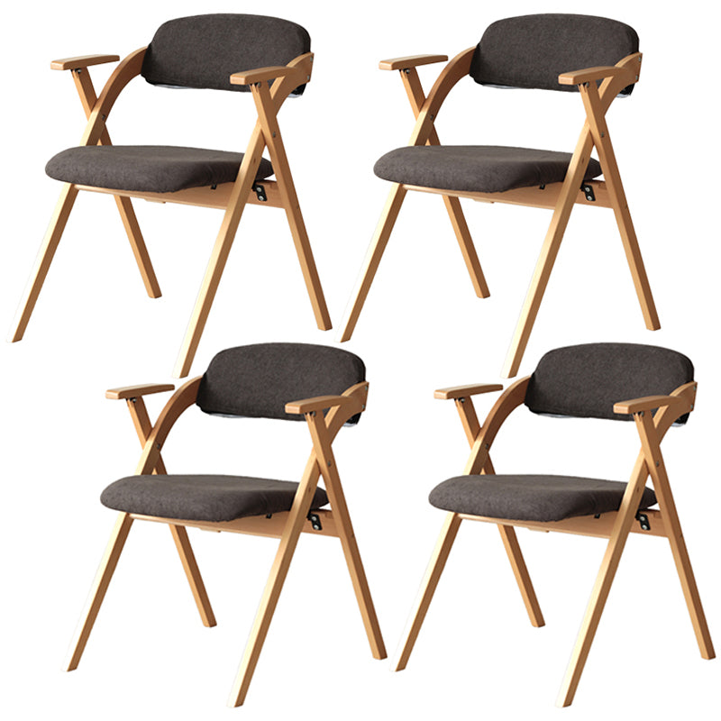 Nordic Style Wood Dining Room Chair Open Back Dining Side Chair for Home Use Dark Brown Fabric Set of 4 Clearhalo ' kitchen&dining_furn' 'Dining Chairs' 'Dining Tables & Seating' 'dining_chair' 'Furniture' 'furniture_dining_chair' 'Kitchen & Dining Furniture' 'kitchen' 3467659