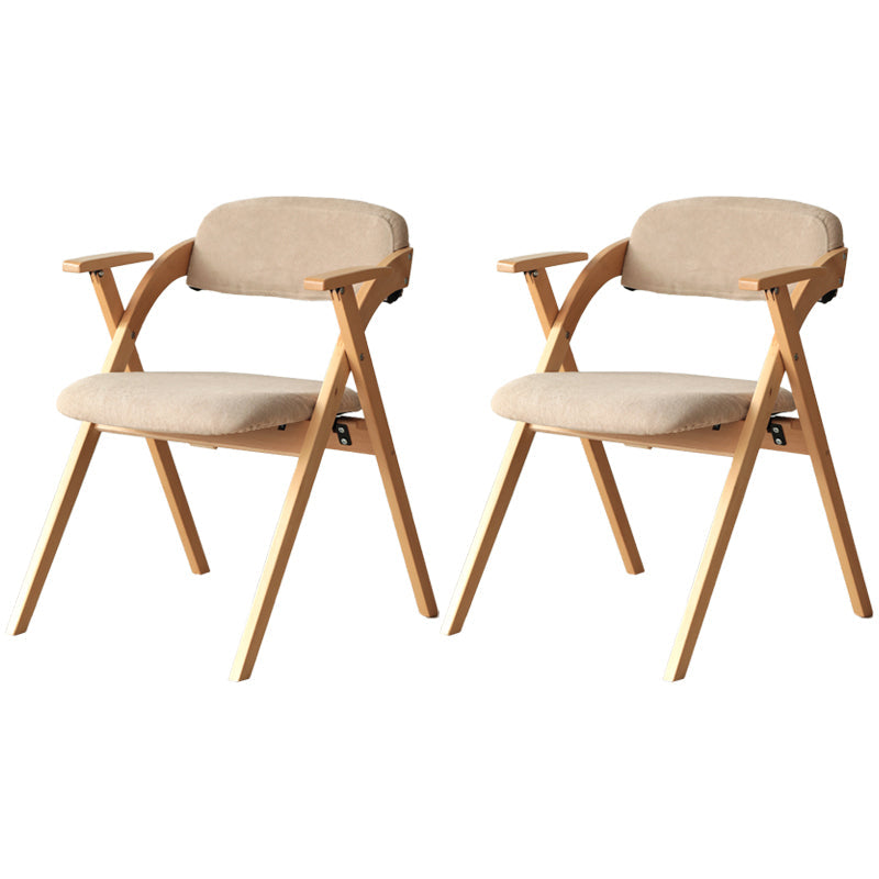 Nordic Style Wood Dining Room Chair Open Back Dining Side Chair for Home Use Light Khaki Fabric Set of 2 Clearhalo ' kitchen&dining_furn' 'Dining Chairs' 'Dining Tables & Seating' 'dining_chair' 'Furniture' 'furniture_dining_chair' 'Kitchen & Dining Furniture' 'kitchen' 3467664