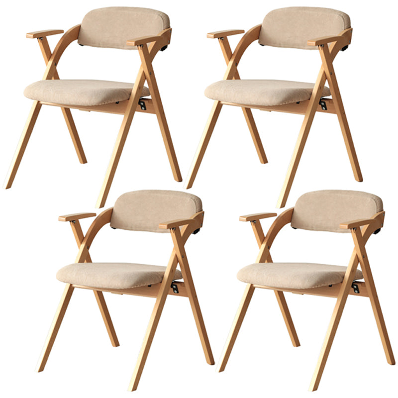 Nordic Style Wood Dining Room Chair Open Back Dining Side Chair for Home Use Light Khaki Fabric Set of 4 Clearhalo ' kitchen&dining_furn' 'Dining Chairs' 'Dining Tables & Seating' 'dining_chair' 'Furniture' 'furniture_dining_chair' 'Kitchen & Dining Furniture' 'kitchen' 3467665