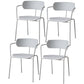 Industrial Opening Back Dining Arm Chair Kitchen Mental Dining Arm Chair White 4 Piece Set Clearhalo ' kitchen&dining_furn' 'Dining Chairs' 'Dining Tables & Seating' 'dining_chair' 'furn' 'furn_dining_chair' 'Furniture' 'furniture_dining_chair' 'Kitchen & Dining Furniture' 'kitchen' 3467670
