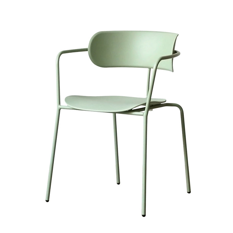 Industrial Opening Back Dining Arm Chair Kitchen Mental Dining Arm Chair Clearhalo ' kitchen&dining_furn' 'Dining Chairs' 'Dining Tables & Seating' 'dining_chair' 'furn' 'furn_dining_chair' 'Furniture' 'furniture_dining_chair' 'Kitchen & Dining Furniture' 'kitchen' 3467677