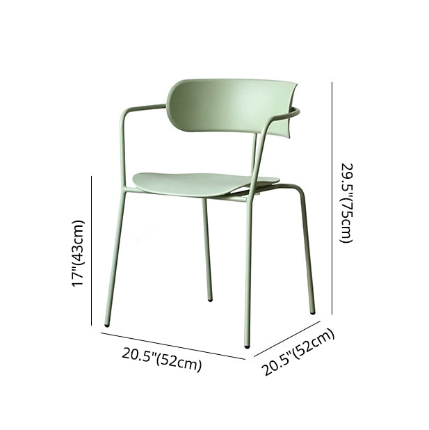 Industrial Opening Back Dining Arm Chair Kitchen Mental Dining Arm Chair Clearhalo ' kitchen&dining_furn' 'Dining Chairs' 'Dining Tables & Seating' 'dining_chair' 'furn' 'furn_dining_chair' 'Furniture' 'furniture_dining_chair' 'Kitchen & Dining Furniture' 'kitchen' 3467684