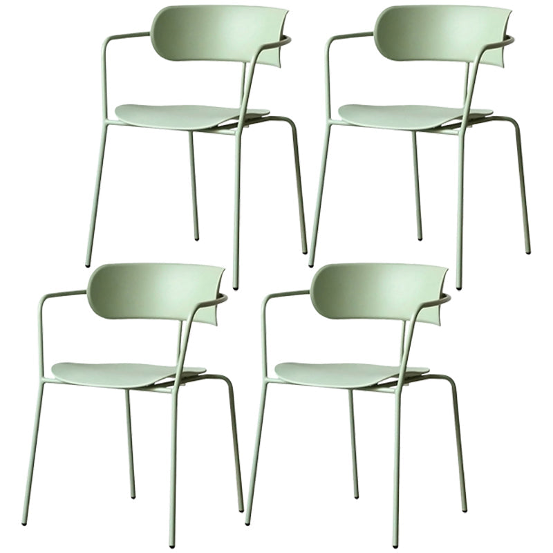 Industrial Opening Back Dining Arm Chair Kitchen Mental Dining Arm Chair Green 4 Piece Set Clearhalo ' kitchen&dining_furn' 'Dining Chairs' 'Dining Tables & Seating' 'dining_chair' 'furn' 'furn_dining_chair' 'Furniture' 'furniture_dining_chair' 'Kitchen & Dining Furniture' 'kitchen' 3467685