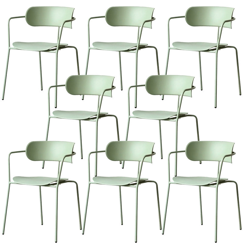 Industrial Opening Back Dining Arm Chair Kitchen Mental Dining Arm Chair Green 8 Piece Set Clearhalo ' kitchen&dining_furn' 'Dining Chairs' 'Dining Tables & Seating' 'dining_chair' 'furn' 'furn_dining_chair' 'Furniture' 'furniture_dining_chair' 'Kitchen & Dining Furniture' 'kitchen' 3467687
