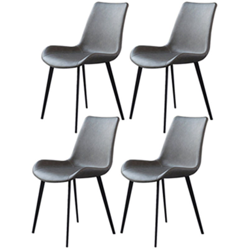 Contemporary Dining Chair of 16" Wide Sponge Upholstered Side Chair for Home Grey 4 Piece Set Clearhalo ' kitchen&dining_furn' 'Dining Chairs' 'Dining Tables & Seating' 'dining_chair' 'furn' 'furn_dining_chair' 'Furniture' 'furniture_dining_chair' 'Kitchen & Dining Furniture' 'kitchen' 3467696