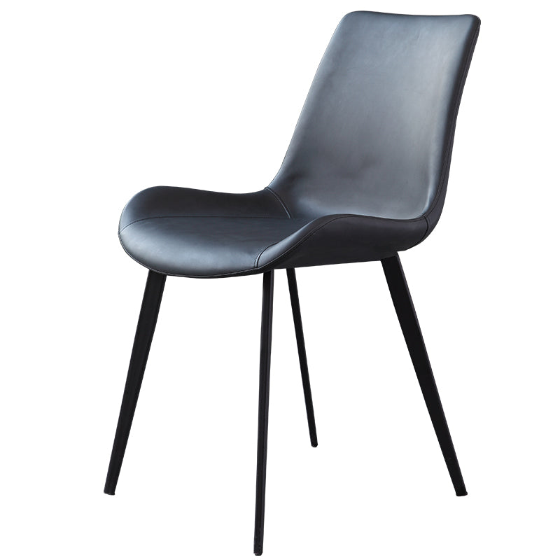 Contemporary Dining Chair of 16" Wide Sponge Upholstered Side Chair for Home Black 1 Piece Clearhalo ' kitchen&dining_furn' 'Dining Chairs' 'Dining Tables & Seating' 'dining_chair' 'furn' 'furn_dining_chair' 'Furniture' 'furniture_dining_chair' 'Kitchen & Dining Furniture' 'kitchen' 3467697