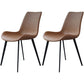 Contemporary Dining Chair of 16" Wide Sponge Upholstered Side Chair for Home Brown 2 Piece Set Clearhalo ' kitchen&dining_furn' 'Dining Chairs' 'Dining Tables & Seating' 'dining_chair' 'furn' 'furn_dining_chair' 'Furniture' 'furniture_dining_chair' 'Kitchen & Dining Furniture' 'kitchen' 3467706