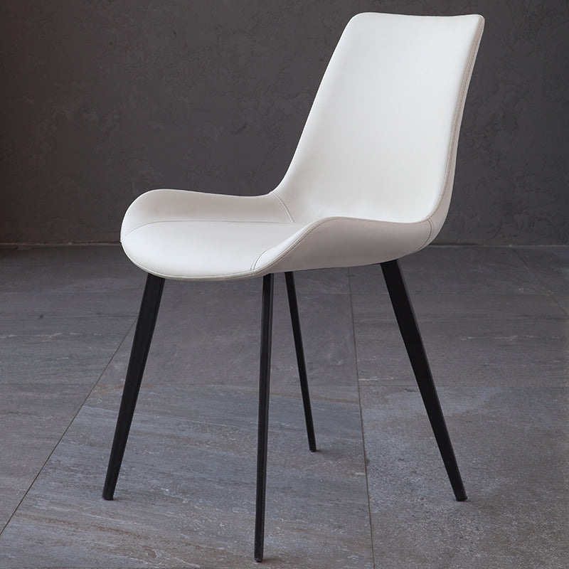 Contemporary Dining Chair of 16" Wide Sponge Upholstered Side Chair for Home White 1 Piece Clearhalo ' kitchen&dining_furn' 'Dining Chairs' 'Dining Tables & Seating' 'dining_chair' 'furn' 'furn_dining_chair' 'Furniture' 'furniture_dining_chair' 'Kitchen & Dining Furniture' 'kitchen' 3467709