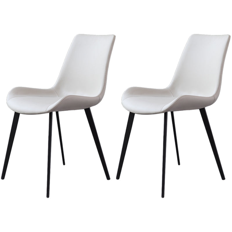 Contemporary Dining Chair of 16" Wide Sponge Upholstered Side Chair for Home White 2 Piece Set Clearhalo ' kitchen&dining_furn' 'Dining Chairs' 'Dining Tables & Seating' 'dining_chair' 'furn' 'furn_dining_chair' 'Furniture' 'furniture_dining_chair' 'Kitchen & Dining Furniture' 'kitchen' 3467711