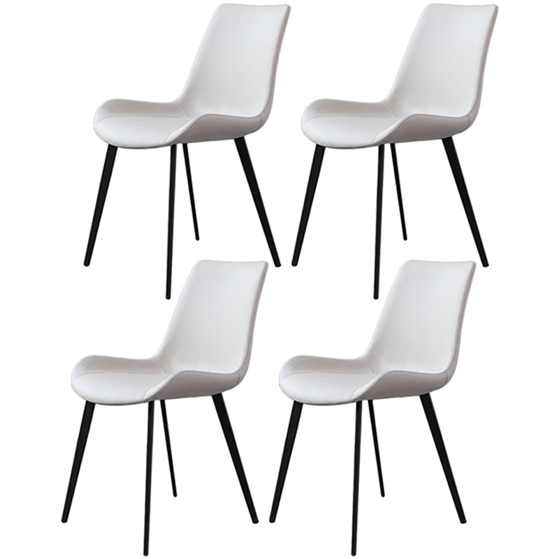 Contemporary Dining Chair of 16" Wide Sponge Upholstered Side Chair for Home White 4 Piece Set Clearhalo ' kitchen&dining_furn' 'Dining Chairs' 'Dining Tables & Seating' 'dining_chair' 'furn' 'furn_dining_chair' 'Furniture' 'furniture_dining_chair' 'Kitchen & Dining Furniture' 'kitchen' 3467713