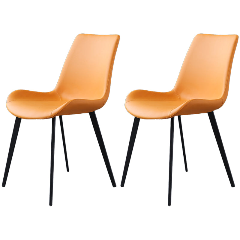 Contemporary Dining Chair of 16" Wide Sponge Upholstered Side Chair for Home Orange 2 Piece Set Clearhalo ' kitchen&dining_furn' 'Dining Chairs' 'Dining Tables & Seating' 'dining_chair' 'furn' 'furn_dining_chair' 'Furniture' 'furniture_dining_chair' 'Kitchen & Dining Furniture' 'kitchen' 3467716