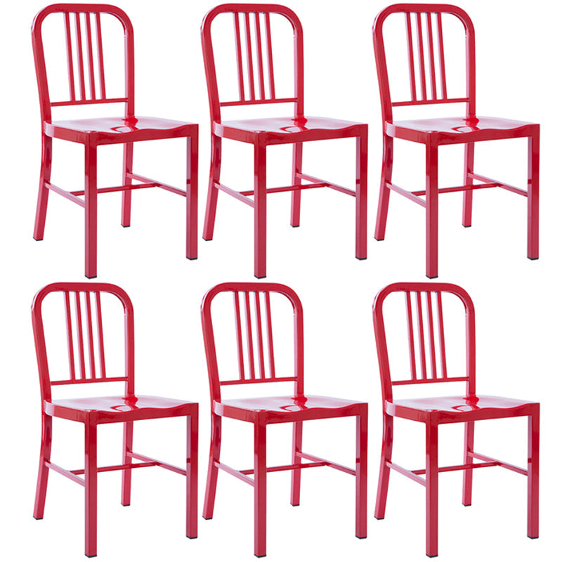 Industrial Dining Chair Windsor Back Side Chair with Metal Legs for Home Use Red 6 Piece Set Clearhalo ' kitchen&dining_furn' 'Dining Chairs' 'Dining Tables & Seating' 'dining_chair' 'furn' 'furn_dining_chair' 'Furniture' 'furniture_dining_chair' 'Kitchen & Dining Furniture' 'kitchen' 3467731