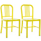 Industrial Dining Chair Windsor Back Side Chair with Metal Legs for Home Use Lemon Yellow 2 Piece Set Clearhalo ' kitchen&dining_furn' 'Dining Chairs' 'Dining Tables & Seating' 'dining_chair' 'furn' 'furn_dining_chair' 'Furniture' 'furniture_dining_chair' 'Kitchen & Dining Furniture' 'kitchen' 3467733