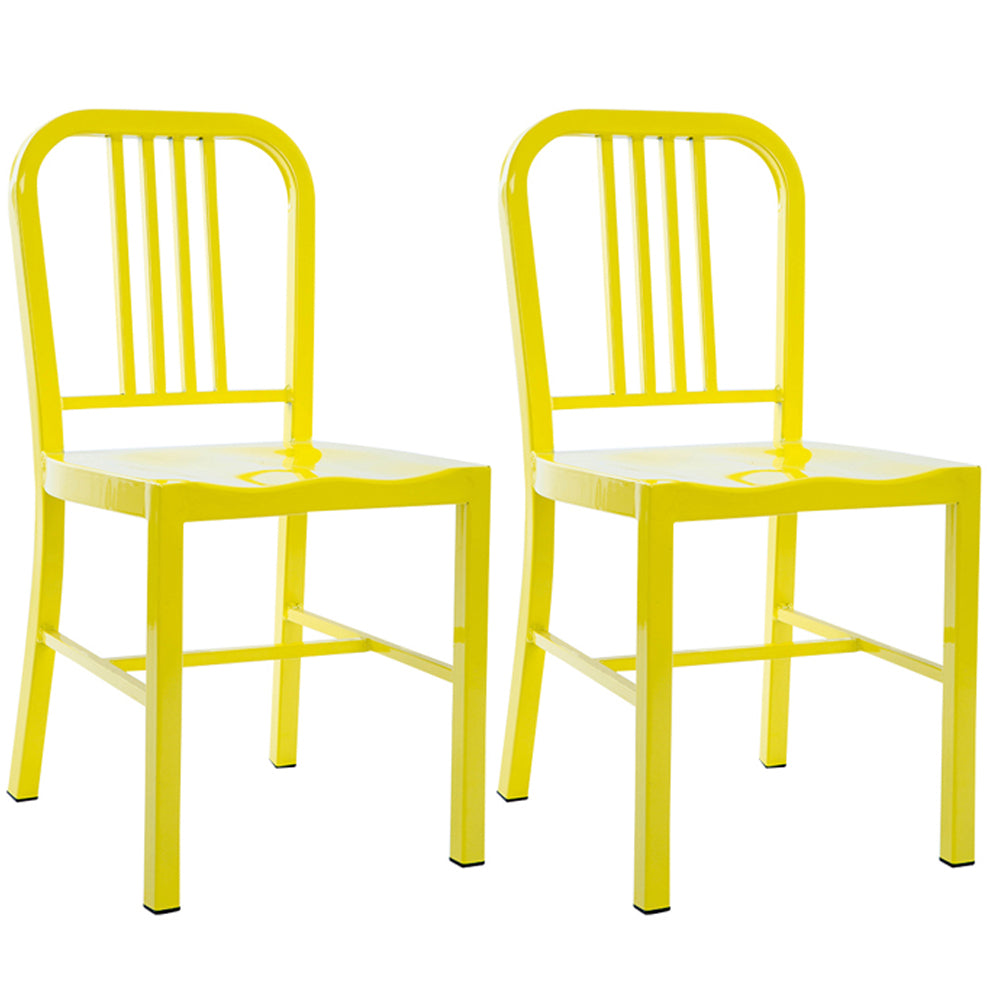 Industrial Dining Chair Windsor Back Side Chair with Metal Legs for Home Use Lemon Yellow 2 Piece Set Clearhalo ' kitchen&dining_furn' 'Dining Chairs' 'Dining Tables & Seating' 'dining_chair' 'furn' 'furn_dining_chair' 'Furniture' 'furniture_dining_chair' 'Kitchen & Dining Furniture' 'kitchen' 3467733