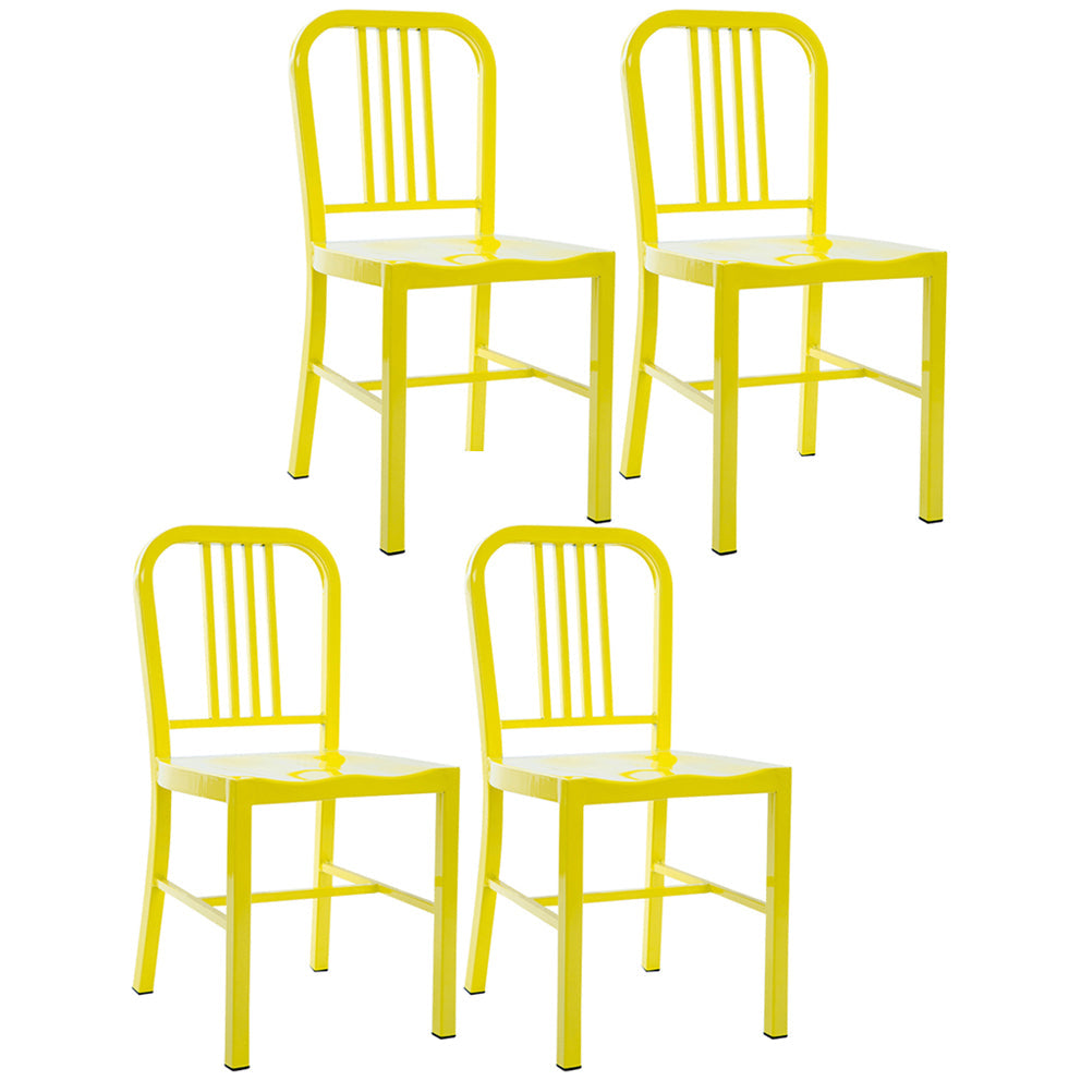 Industrial Dining Chair Windsor Back Side Chair with Metal Legs for Home Use Lemon Yellow 4 Piece Set Clearhalo ' kitchen&dining_furn' 'Dining Chairs' 'Dining Tables & Seating' 'dining_chair' 'furn' 'furn_dining_chair' 'Furniture' 'furniture_dining_chair' 'Kitchen & Dining Furniture' 'kitchen' 3467735